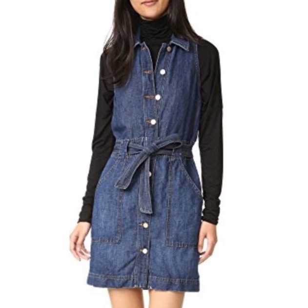 J Brand Caressa Belted Jean Dress In Potion, Size M. So Cute And Classy!